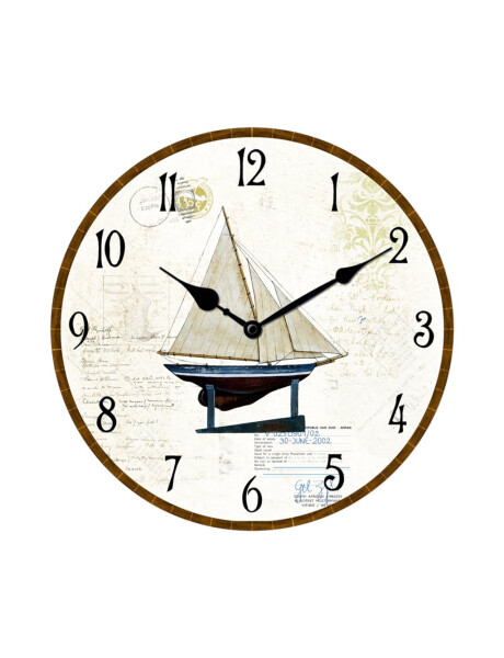 RELOJ DE PARED MDF D28.8X3.5CM VELERO SELLOS RELOJ DE PARED MDF D28.8X3.5CM VELERO SELLOS