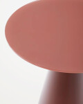 Mesa auxiliar Wilshire cristal templado glaseado y acero acabado pintado terracota mate Ø50cm
