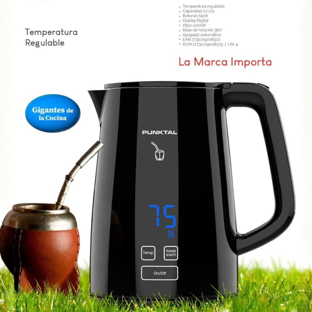 Jarra eléctrica digital - Con control de temperatura 1,7 L - Punktal Jarra eléctrica digital - Con control de temperatura 1,7 L - Punktal