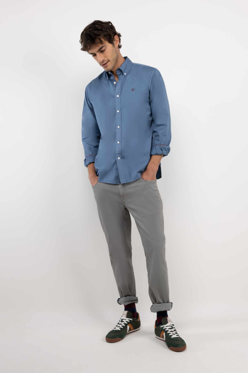 Camisa Garment Dyed El Ganso Turquesa