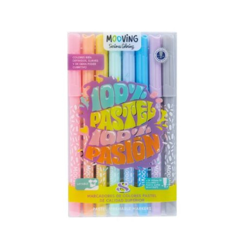 Marcador Color pastel mooving Caja x8 unidades Marcador Color Pastel Mooving Caja X8 Unidades