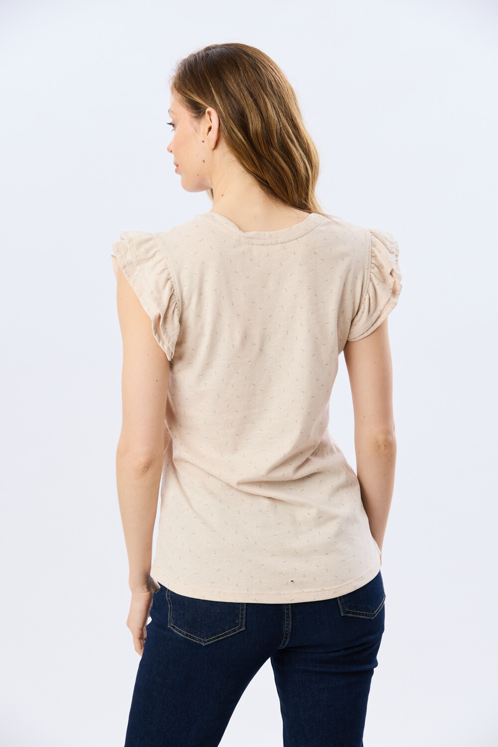 REMERA ESTAMPADA DE ALGODÓN Beige
