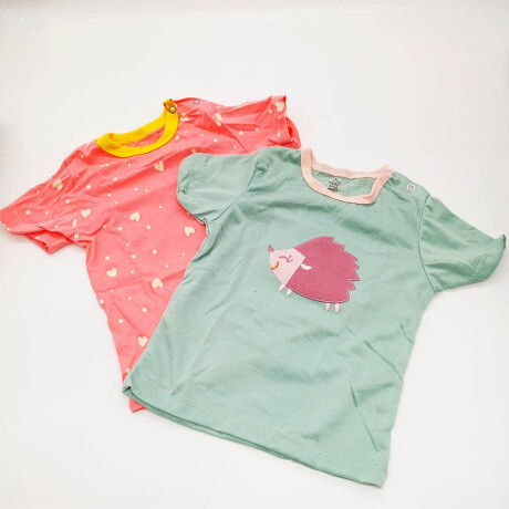 Set X5 Remeras Bebé Manga Corta Body Camiseta Algodón Rosado