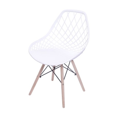 Kit x2 Silla Kaila Base En Madera Blanco