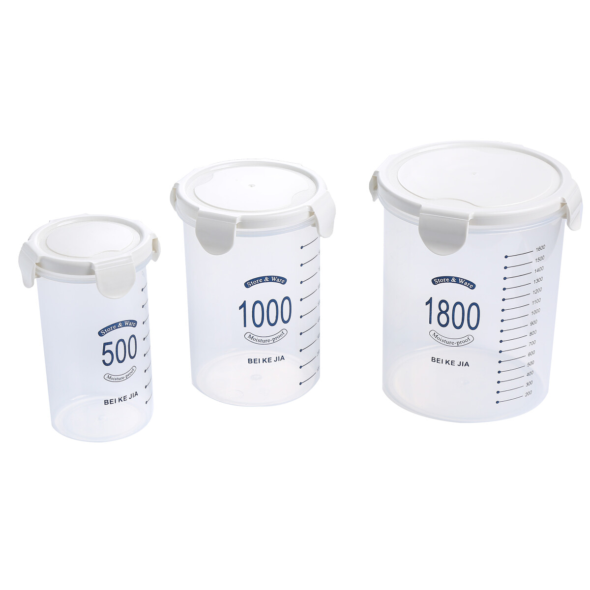 Frascos Set.C/Tapa Plas.1800ML/1000ML/500ML - Bz.frascos Set.c/tapa Plas.1800ml/1000ml/500ml 