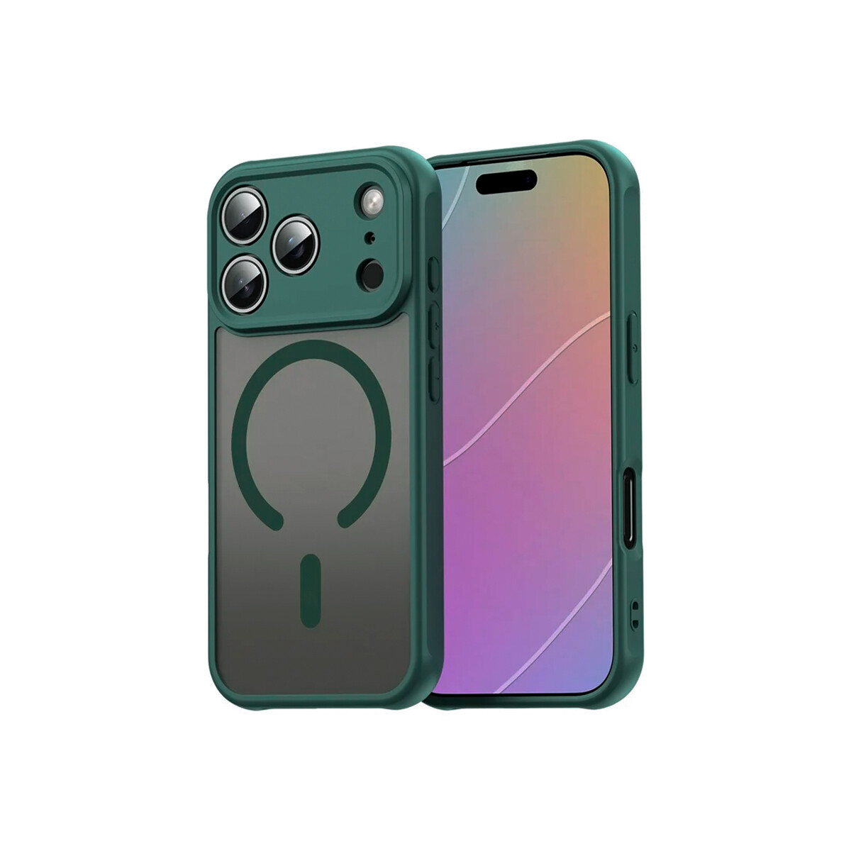 Protector para iPhone 17 Pro MagSafe reforzado color verde 