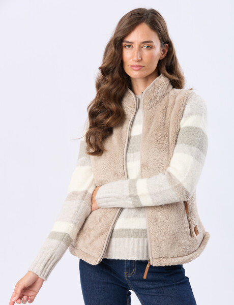 CHALECO SHERPA SUAVE Beige Oscuro