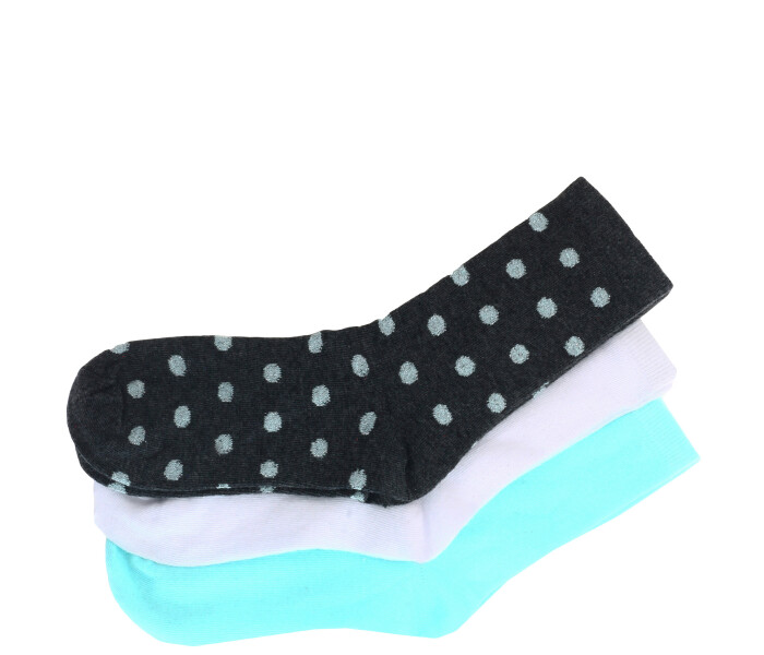 Medias de Mujer Miss Carol Media LUNARES pack x3 Blanco - Gris - Verde Agua