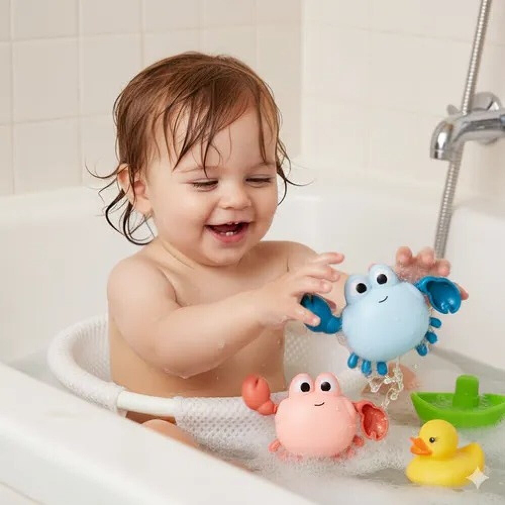 Juego de baño cangrejo nadador BUBA celeste