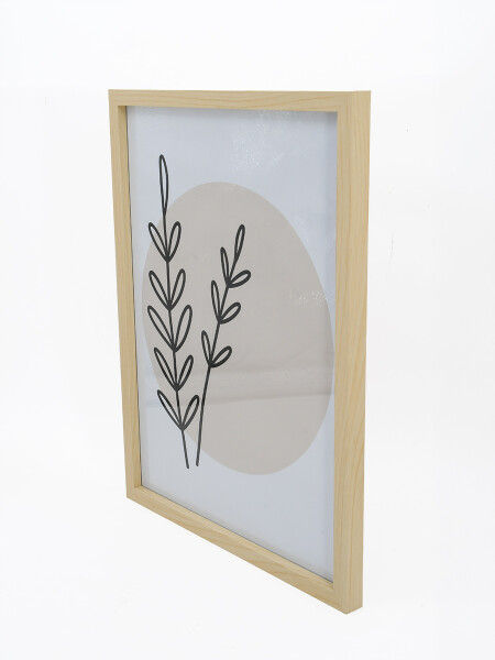 CUADRO FLORES BEIGE