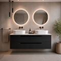 MUEBLE DE BAÑO ECONIC 120 CM NEGRO MATE CON ENCIMERA Mueble De Baño Econic 120 Cm Negro Mate Con Encimera