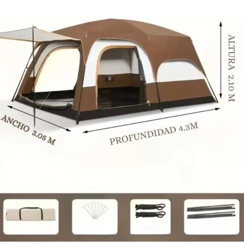 Carpa Estructural Reforzada 4-6 Personas Marron