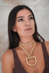 Estribo Tiento Necklace Beige Dorado