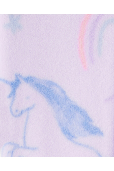 Pijama una pieza de micropolar, con pie, diseño unicornio Sin color