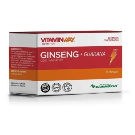 Vitaminway 60 cápsulas Ginseng + Guaraná con Magnesio