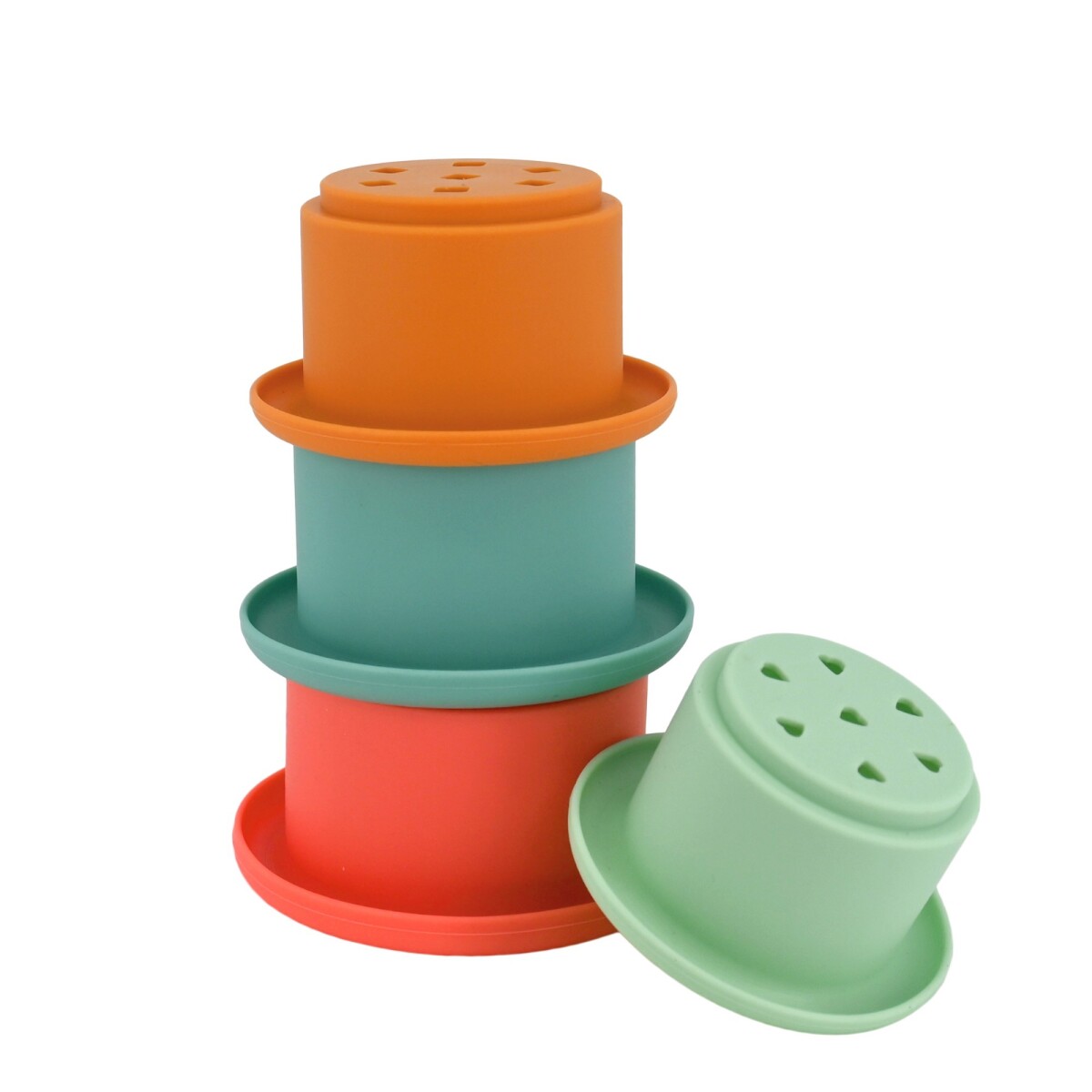 Set cuatro vasos apilables de silicona 