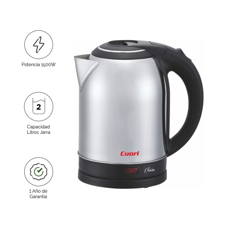 Jarra Eléctrica en Acero Inoxidable 2Lt y 1500W Cuori Chiara Plateado