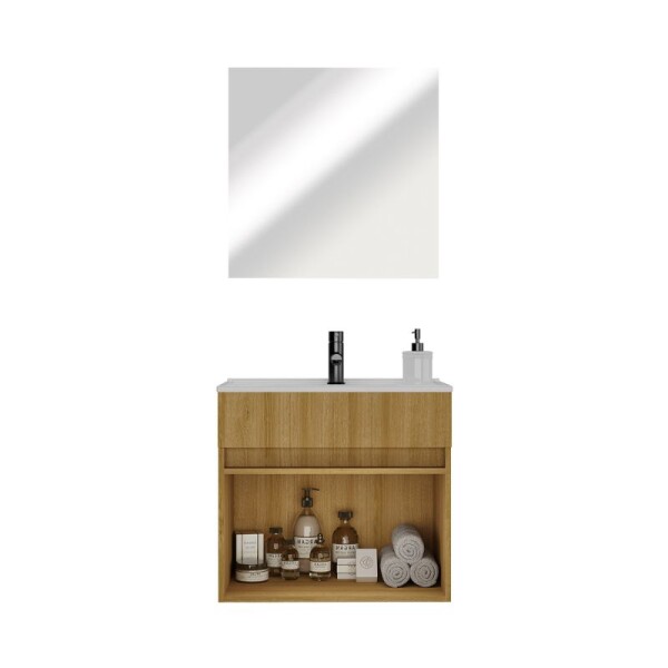MUEBLE DE BAÑO SUSPENDIDO 60 CM CON MESADA Y ESPEJO MUEBLE DE BAÑO SUSPENDIDO 60 CM CON MESADA Y ESPEJO