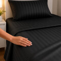 Juego Completo de Sabanas 1 Plaza 400 Hilos Premium Negro
