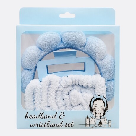 Set De Accesorios Para Cabello Y Cuidado Facial Celeste