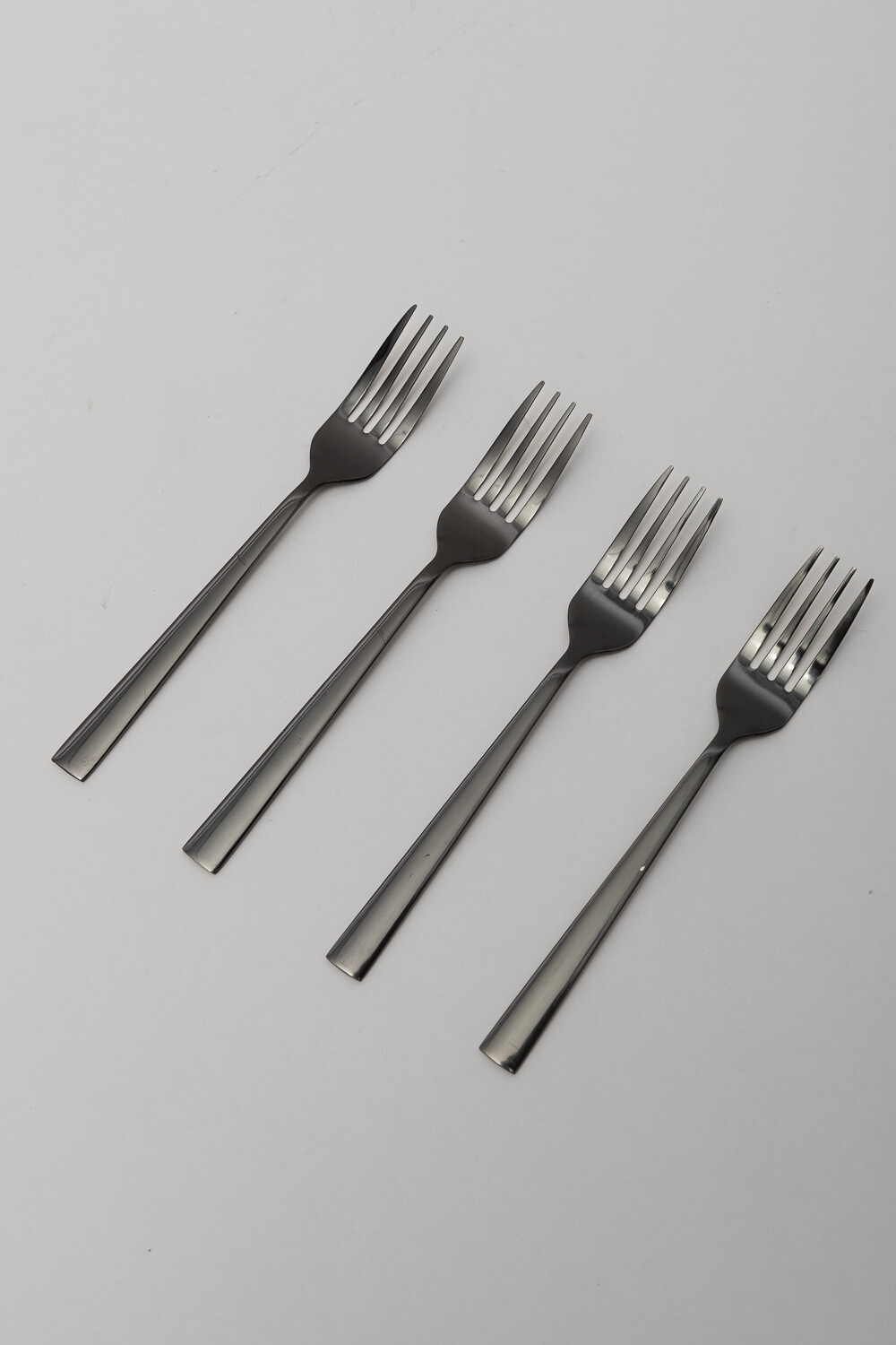 Tenedor De Postre Asher Set 4un. Negro Brillante Color Unico