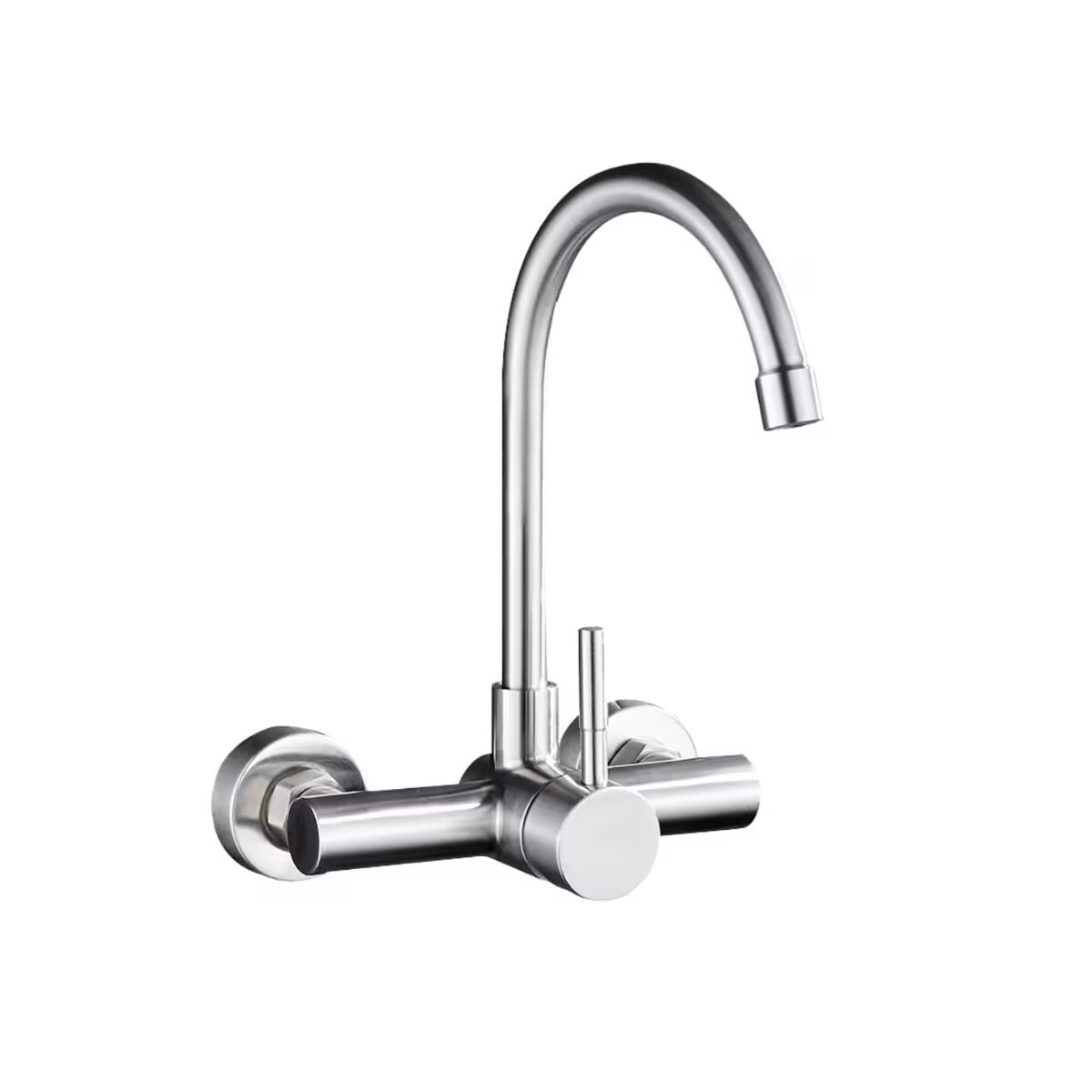 Grifería De Cocina Monocomando De Pared Celtic Gris Satinada 