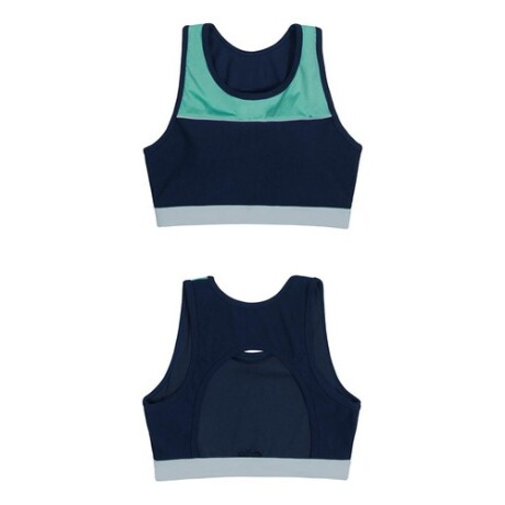 Top deportivo para Mujer Graphene Azul Marino con Verde Top deportivo para Mujer Graphene Azul Marino con Verde