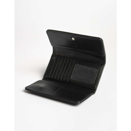 Billetera Fichero Con Solapa Negro