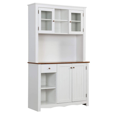 CRISTALERO 4 PUERTAS ARMARIO DE COCINA MODULAR APARADOR ALACENA BUFFET BLANCO