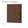 Ropero Mulata 606 6 Puertas 2 Cajones Tabaco Color Marrón Ropero Mulata 606 6 Puertas 2 Cajones Tabaco Color Marrón