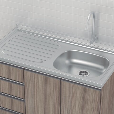 Pileta Mesada Derecha Fregaderos de sobreponer Tramontina Filo 40 FX DX 120x50 cm 93425/500 Pileta Mesada Derecha Fregaderos de sobreponer Tramontina Filo 40 FX DX 120x50 cm 93425/500