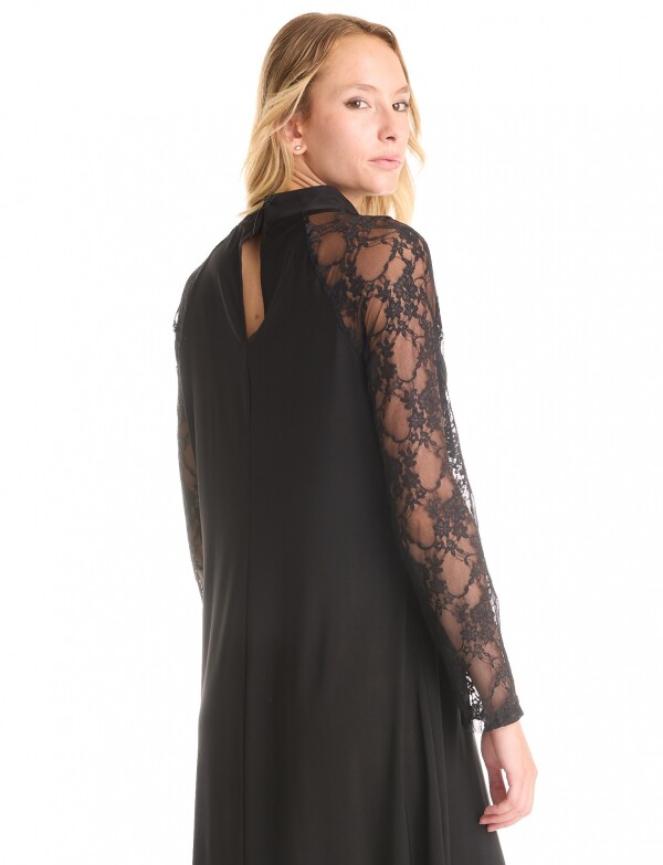 Vestido Manga Encaje NEGRO
