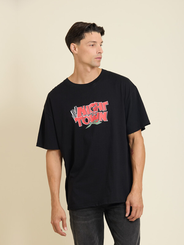 T-SHIRT FUNGI RUSTY Negro