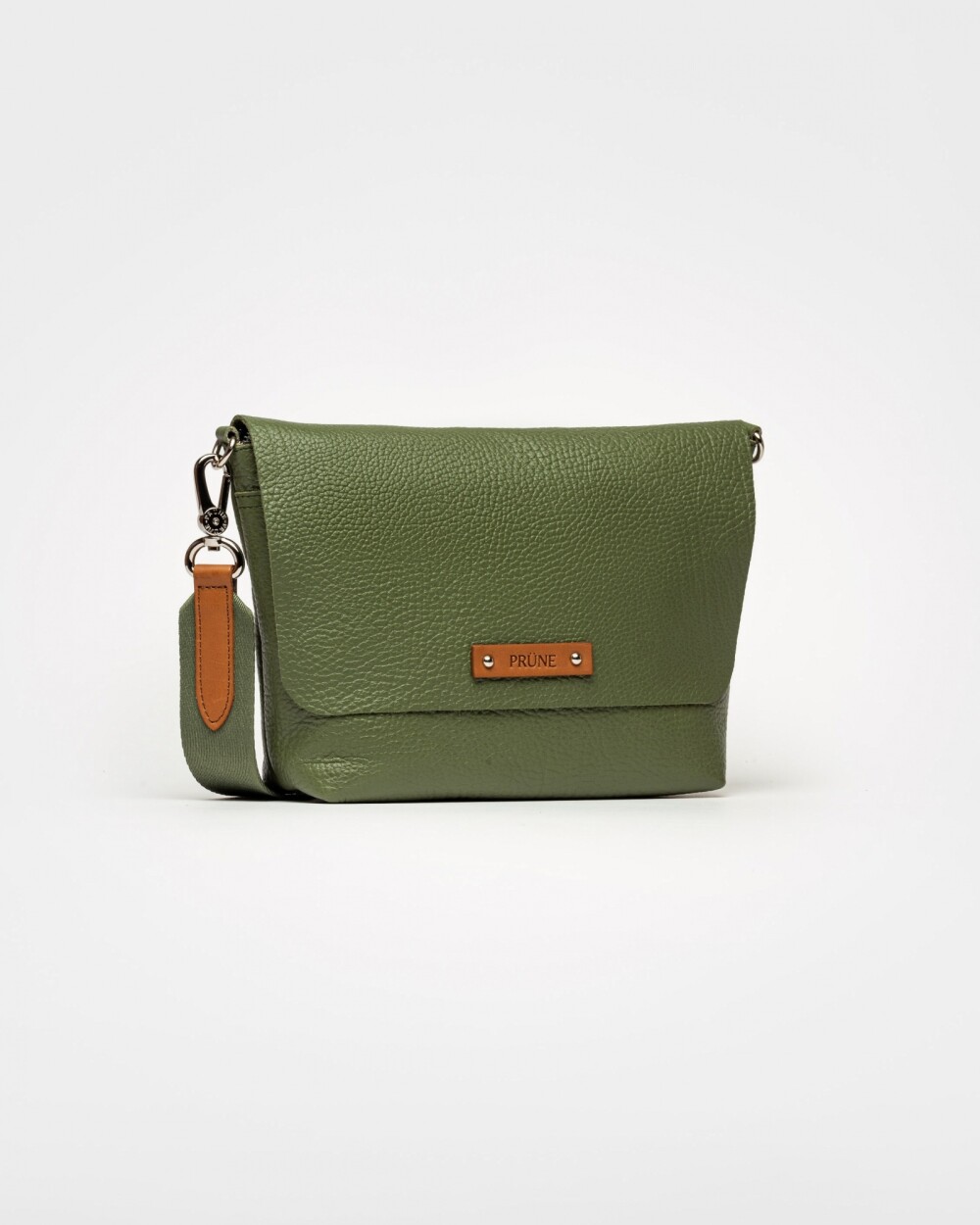 Bandolera New Nina en cuero graneado Verde