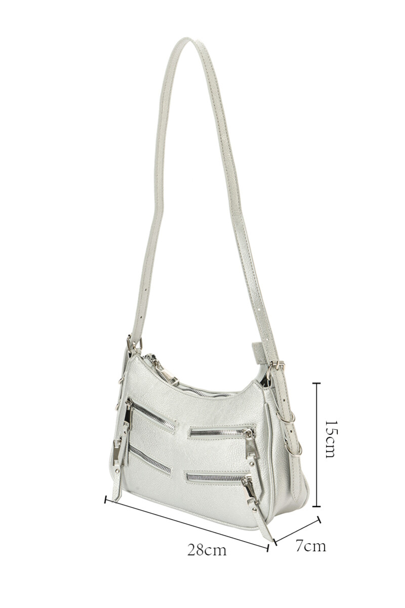Cartera Seda Gris