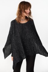 Poncho Misuna Negro Lurex