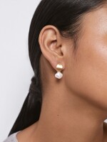 Pendientes Cortos Con Brillantes blanco