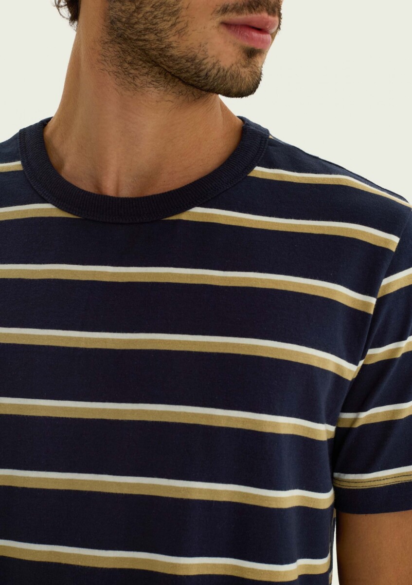 CAMISETA BÁSICA A RAYAS - AZUL 