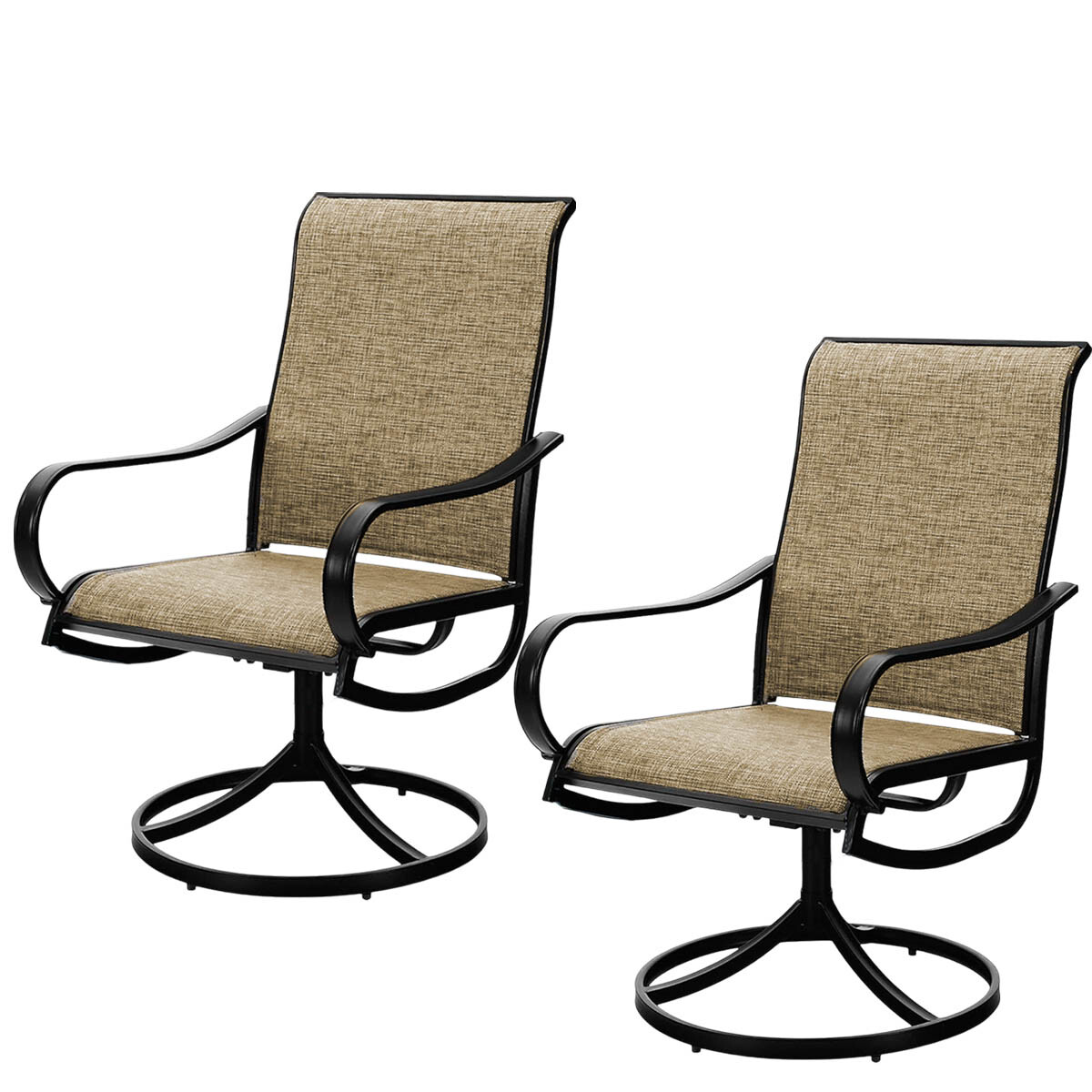 Set X2 Silla Jardin Patio Giratoria 360 Reclinable - Beige 