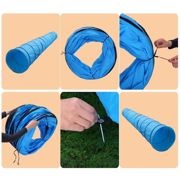 Tunel Gigante Perro Gato Mascota Redondo Tubo Interactivo Variante Color Verde Agua