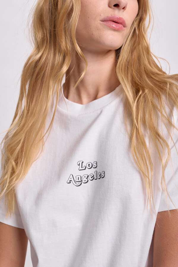 Remera básica estampa Los Angeles Blanco
