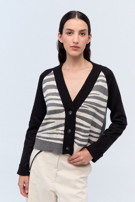 Cardigan Cebra Negro