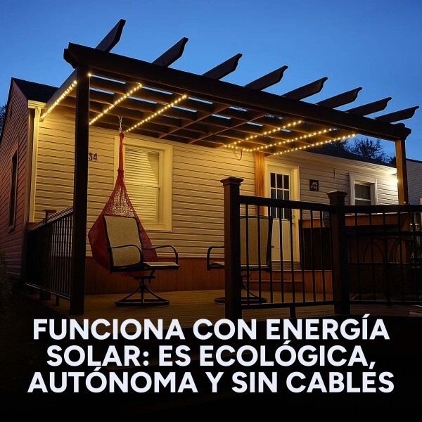 Guirnalda Guía De Luces Solares Flores 10m Jardín Exterior Variante Flores