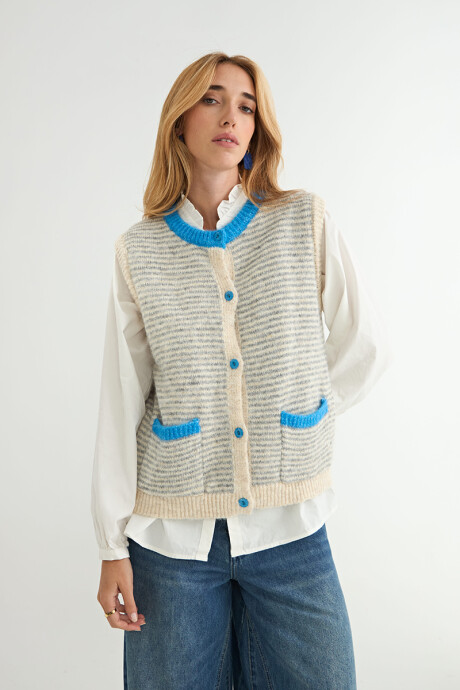 CHALECO RAYADO TRÉBOL AZUL