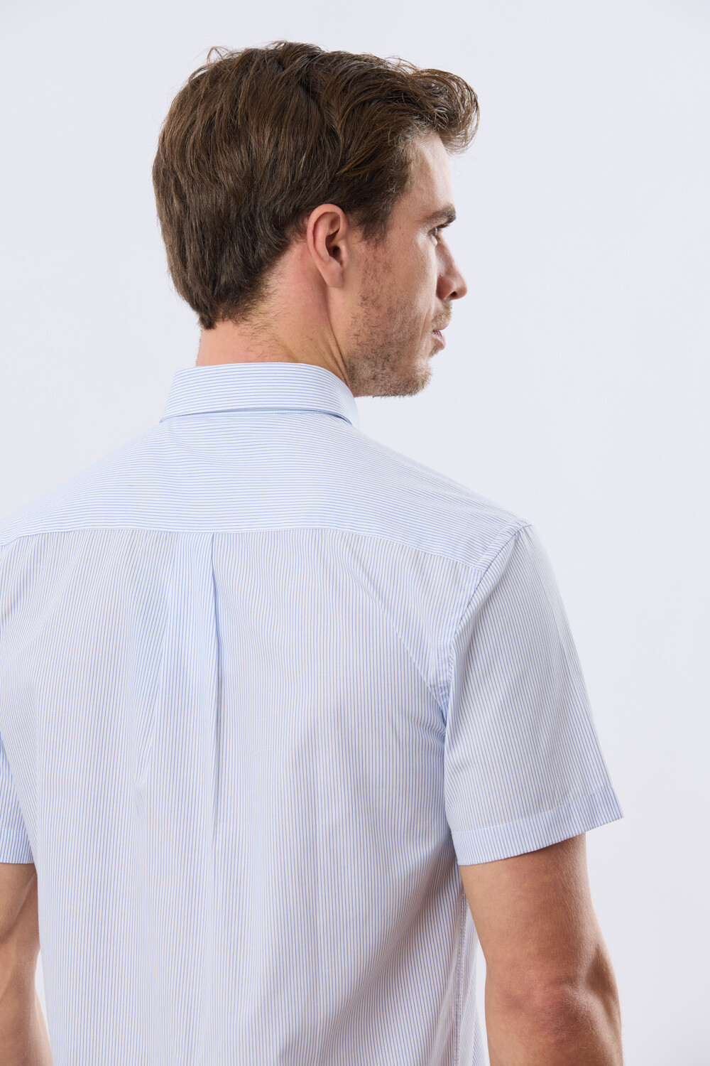CAMISA RAYADA Celeste