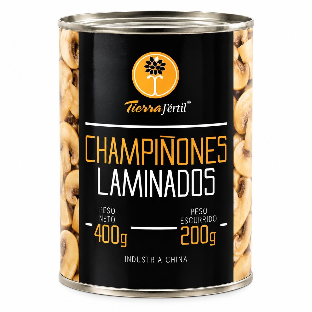 CHAMPIGNON LAMINADO LATA 400G TIERRA FERTIL 