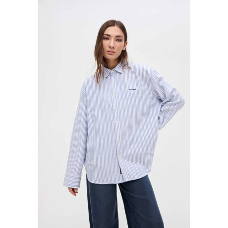 Camisa Cher Rayas celeste