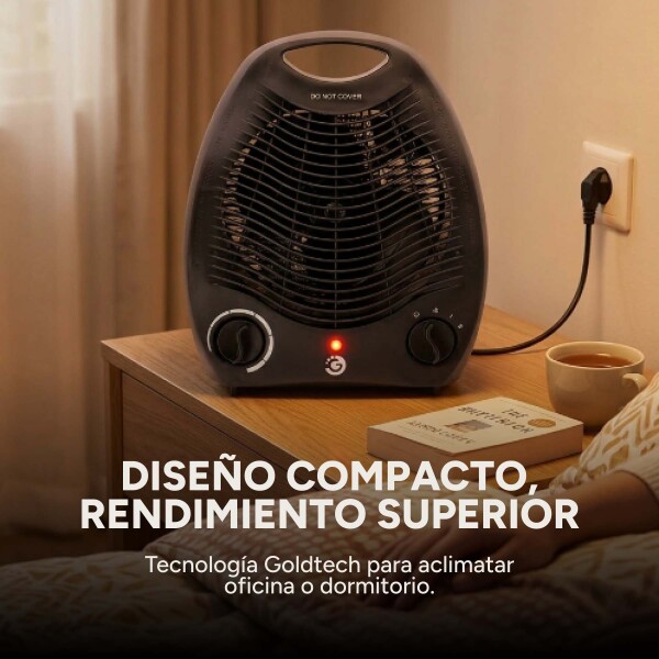 Caloventilador Goldtech 2000W 220V 2 Modos Frío Calor Negro