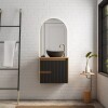 Mueble de baño suspendido Kyoto Negro 61 cm con tapa de vidrio y bacha de loza Mueble De Baño Suspendido Kyoto Negro 61 Cm Con Tapa De Vidrio Y Bacha De Loza