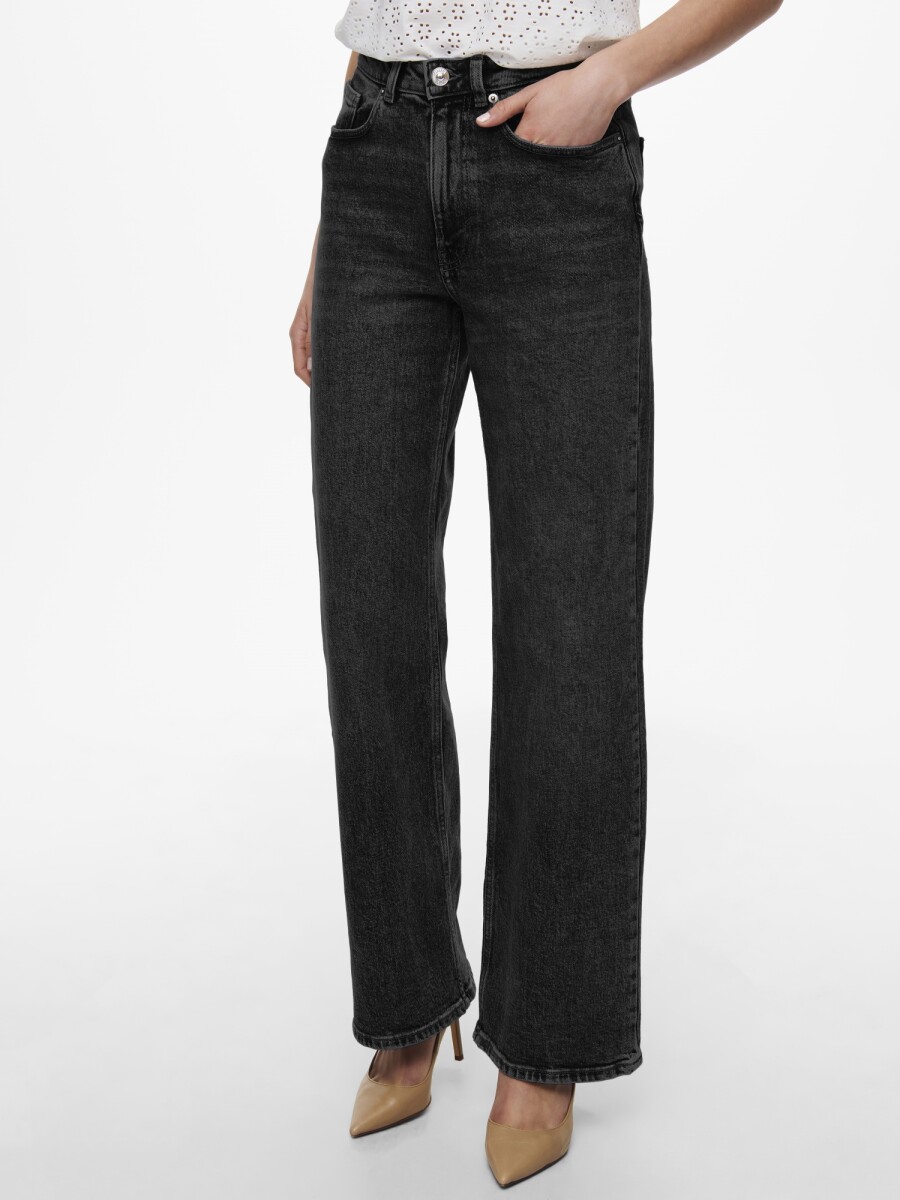 Jeans Jucy Wide Leg - Black Denim 
